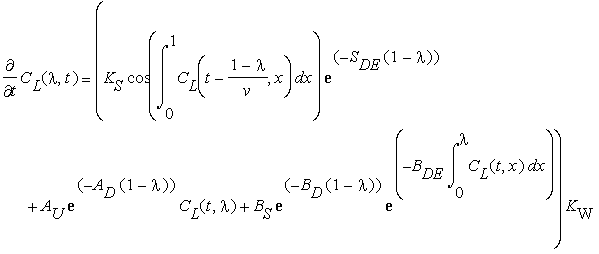 final equation that simulates the gravitropic reaction